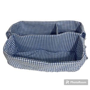 Pottery Barn Blue and White Gingham Liner for Picnic-Basket Style Diaper…